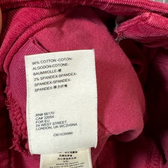 Anthropologie Pilcro High Rise Skinny Corduroy Velvet Jeans Berry Burgundy sz 25 - Picture 9 of 13